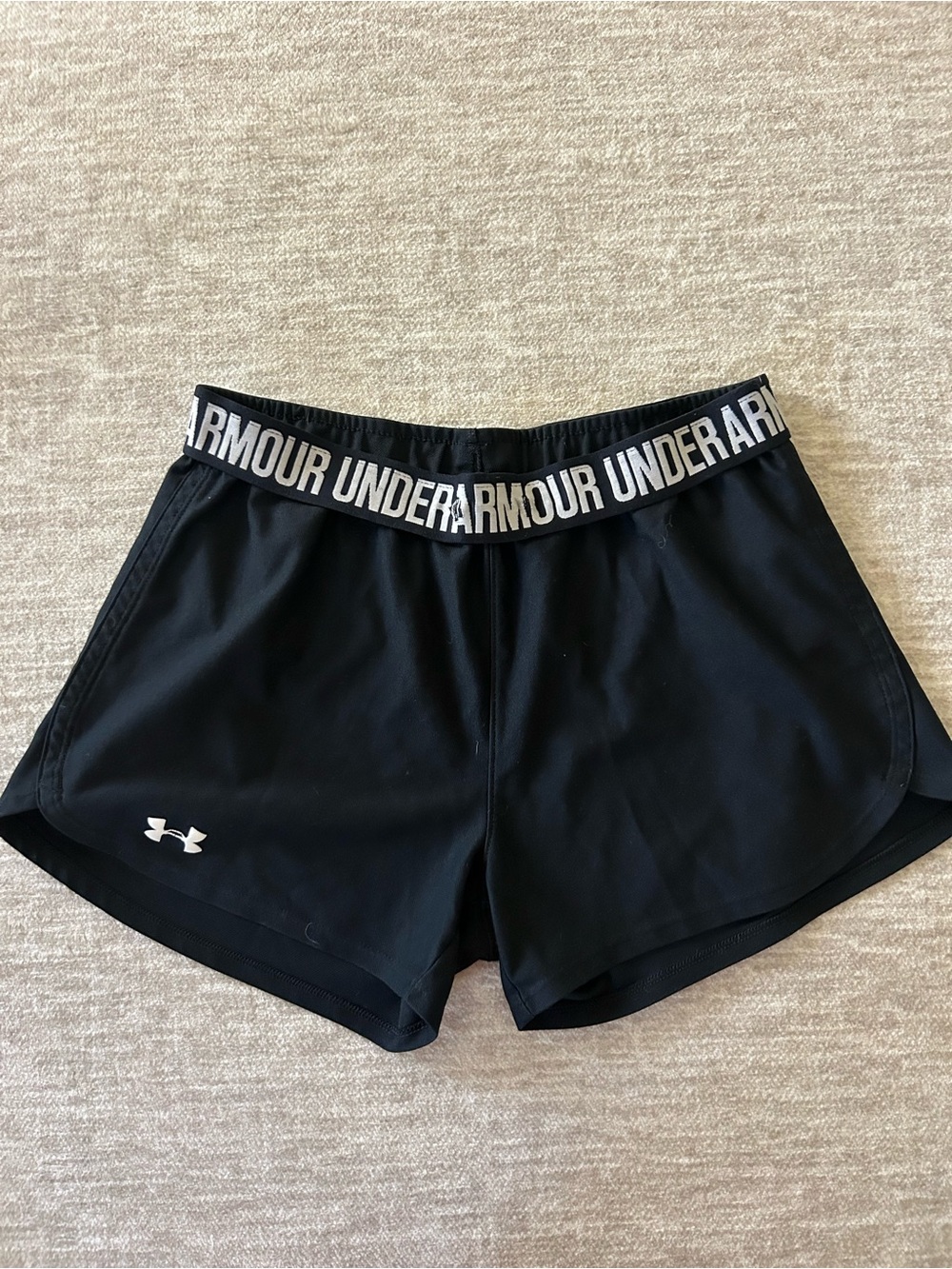 Under Armour Black Women's Athletic Shorts with Branded Waistband